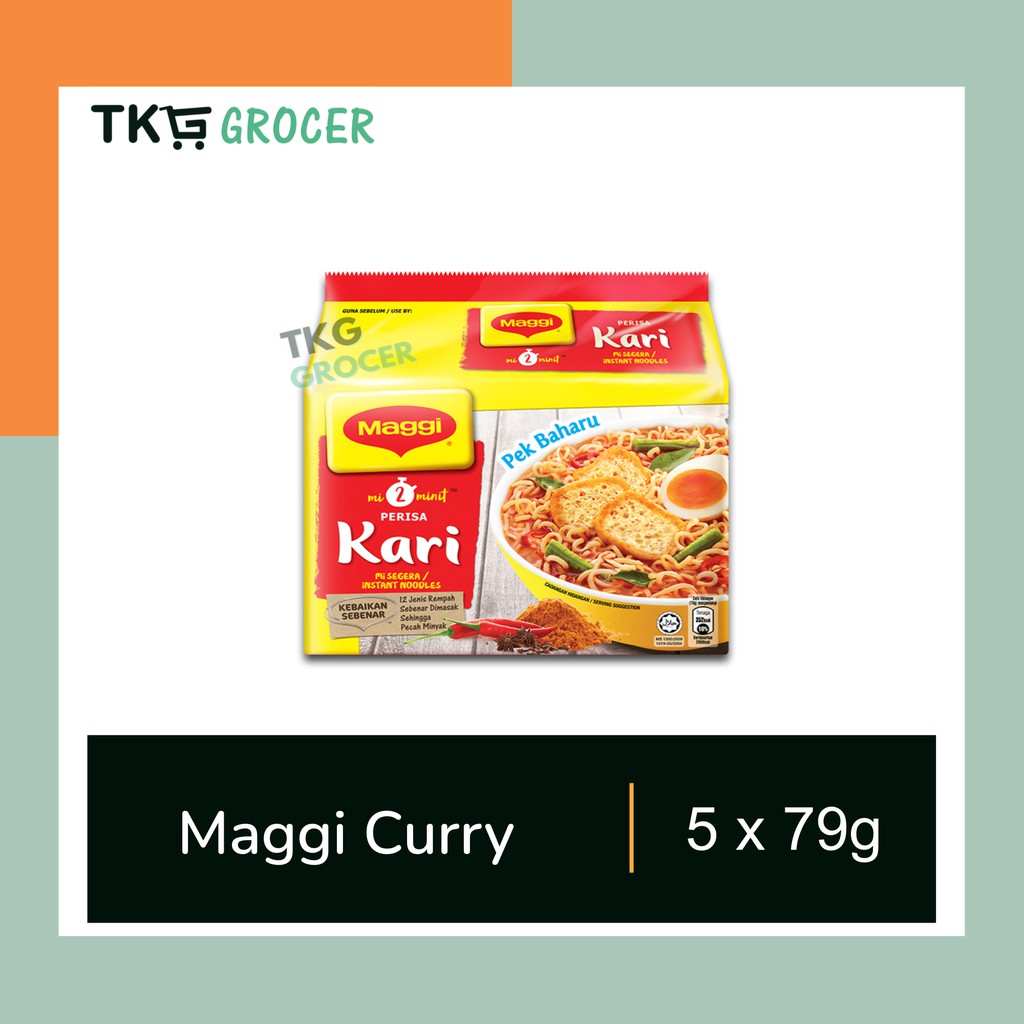 Maggi 2 Minute Curry Flavour Noodle 79g X 5 Packs Maggi Kari