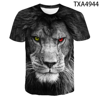 Animal lion tiger T-shirt mans Brand O-neck short sleeve Anime cartoon 3d print men's T-shirts casual beach t shirt large size