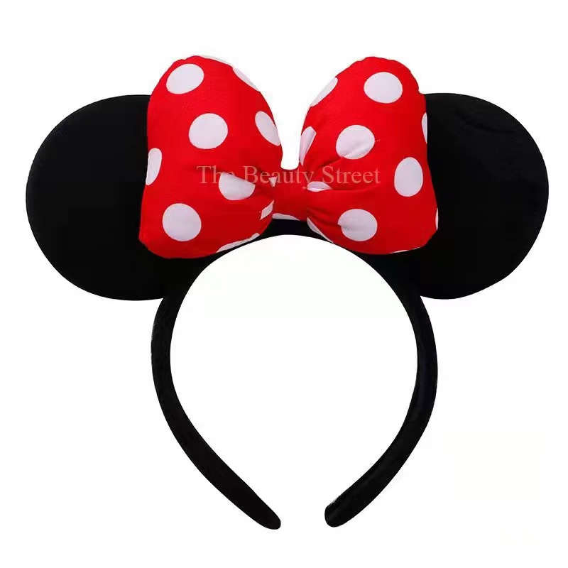 [MALAYSIA READY STOCK] The Beauty Street Minnie Mickey Headband Children & Adult Micky Ear Bow Tie Hairband Cekak Rambut