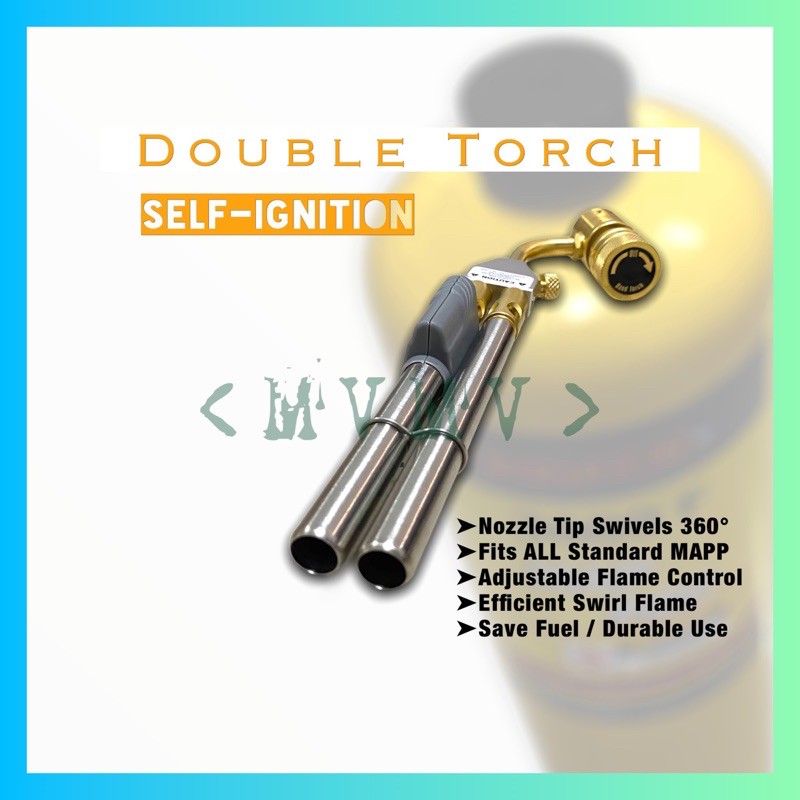 Double Torch Double Barrel Torch with Lighter Mapp Gas Torch Hand Torch