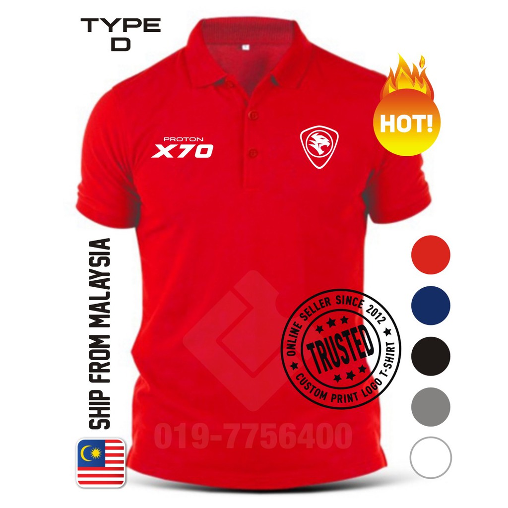 Type D Baju  Polo  Tee  Shirt Collar Casual Proton X70 SUV 