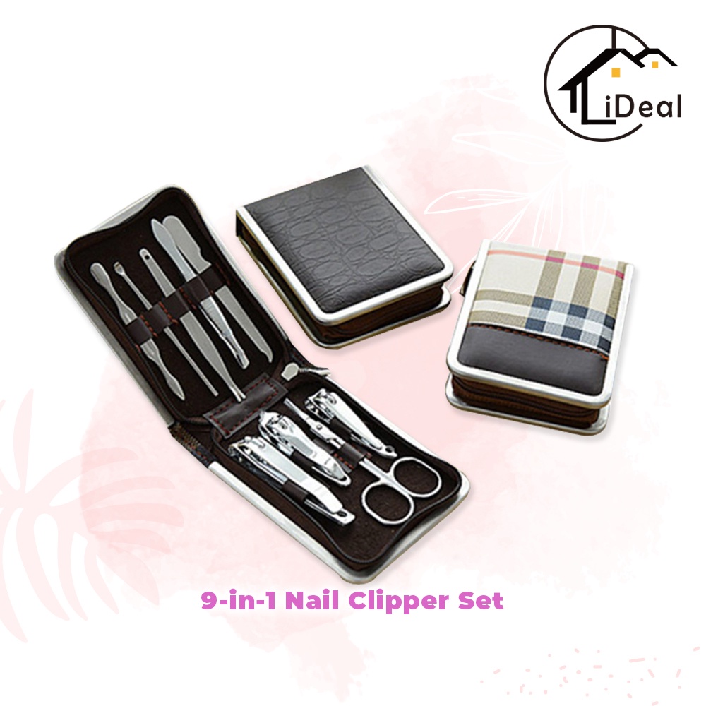 9 in 1 Set Nail Clipper Manicure Tools Set High Quality Stainless  Multifunction Nail Cutter Pedicure Scissor | Shopee Malaysia