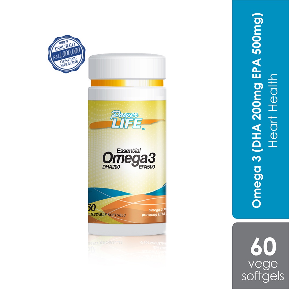 Powerlife Essential Omega 3 DHA 200mg EPA 500mg Best Omega 3 Supplement