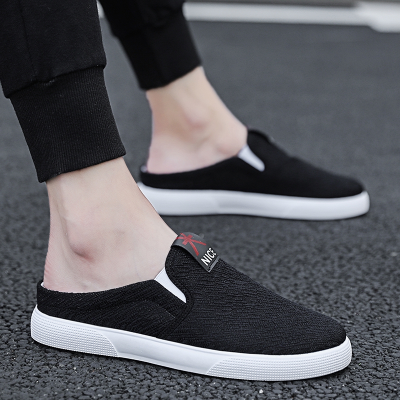 plain white slip on canvas shoes