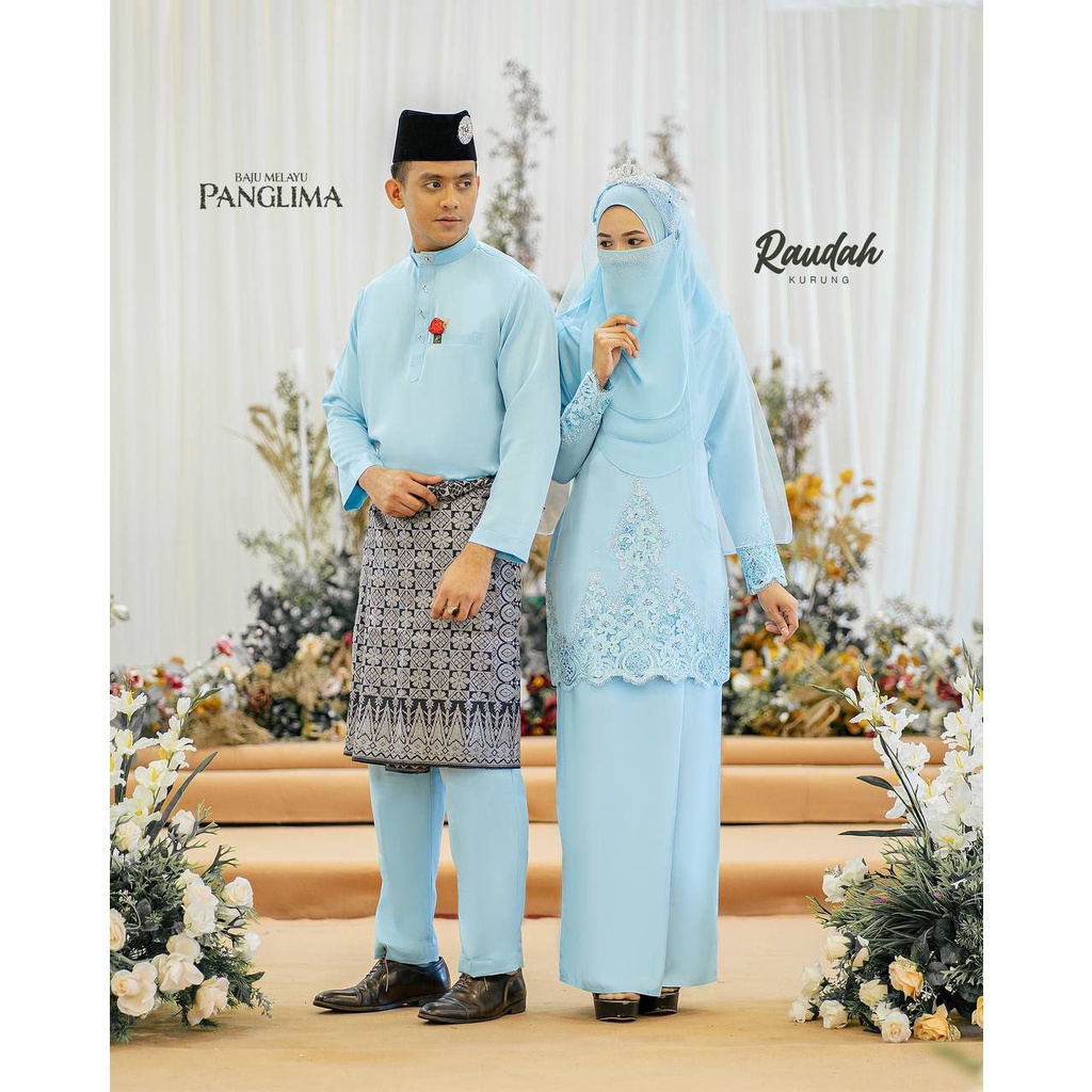 Moff Bridal Set Baju Kurung Raudah In Sky Blue Nikah Kahwin Tunang