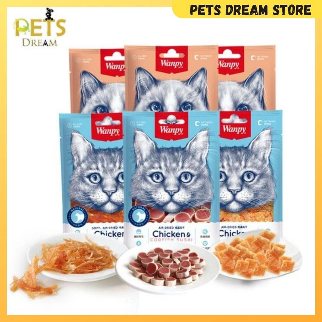 Wanpy Cat Treats cat snack salmon tuna chicken jerky codfish flavor 25g