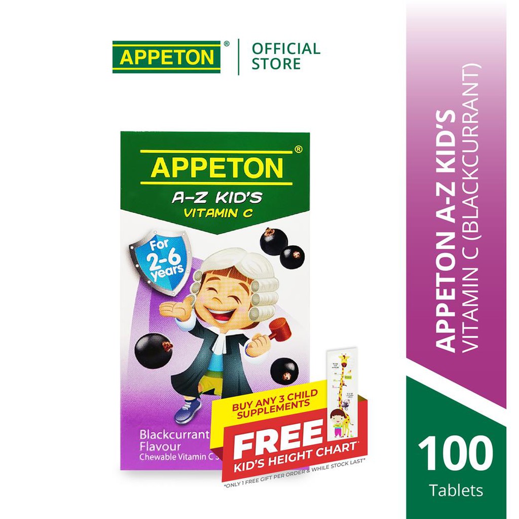 Appeton AZ KIDS Vitamin C Chewable Tablet (Blackcurrant) 100s 26 Year Old Shopee Malaysia