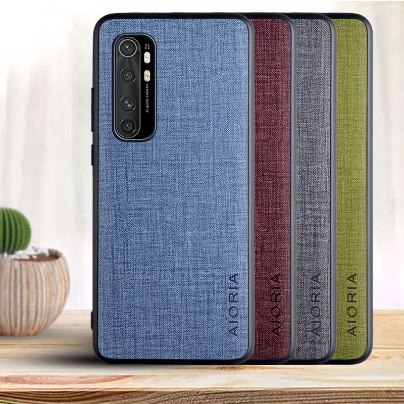 SKINMELEON Xiaomi Mi Note 10 Lite Casing Phone Denim Pattern PU Leather Case TPU Protective Cover Phone Case