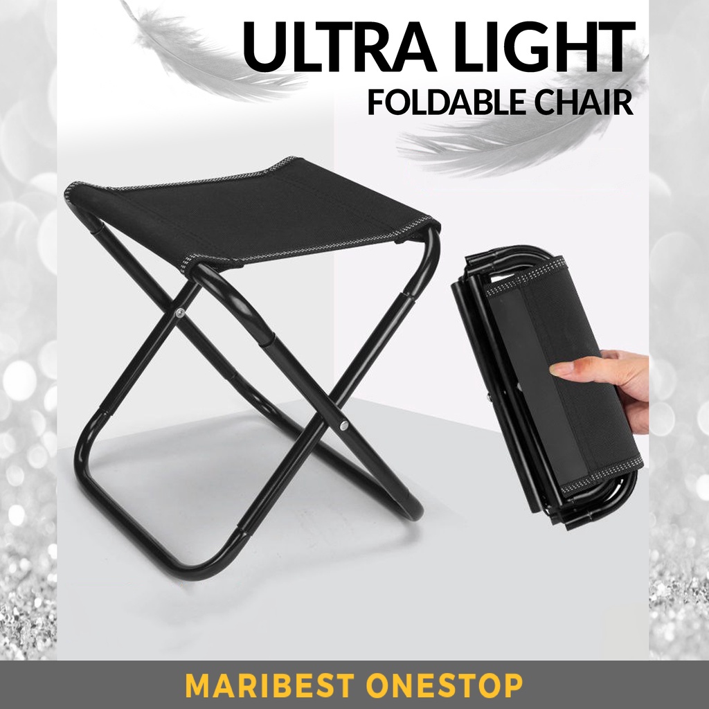 Foldable Camping Chair Portable Folding Stool Kerusi Lipat Memancing Fishing Pocket Chair Fishing Bench Hiking Chair 露营椅