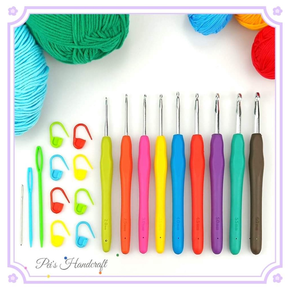 [Ready Stock] DIY Beginners Crochet Set Crochet Tools Material Shopee