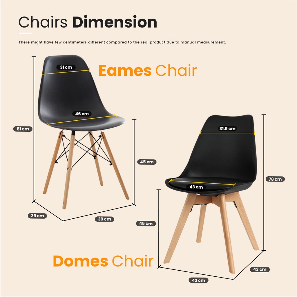 READY STOCK Eames Dining Chair/Cafe Chair/ Kerusi Makan