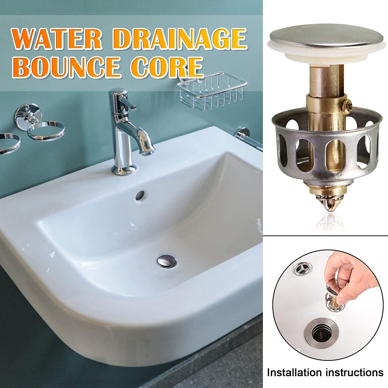 Universal Wash Basin Bounce Drain Filter