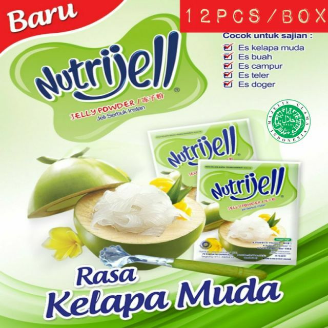 12 Pcs Nutrijell Serbuk Agar Agar Jelly Perisa Kelapa Muda 15gram Shopee Malaysia