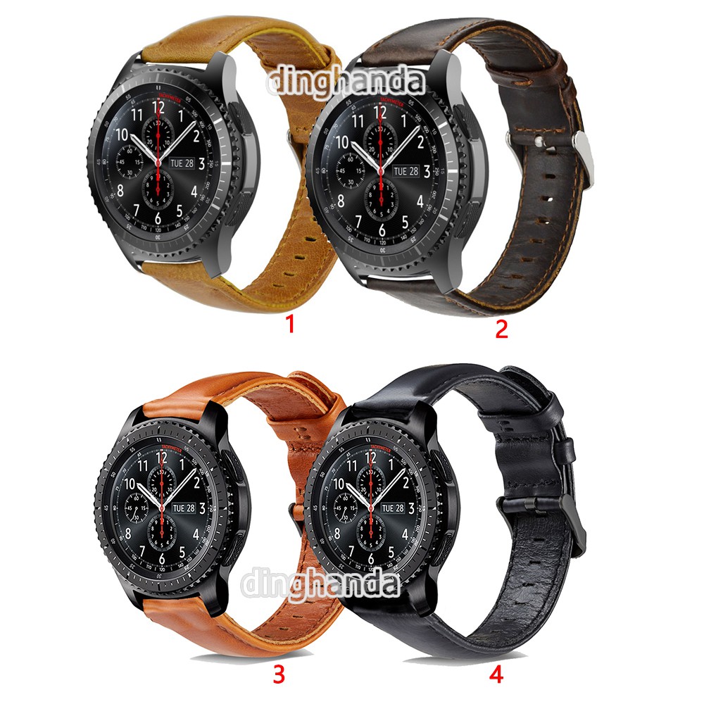 Genuine Leather Band Strap For Samsung Gear S3 Frontier Classic Smart Watch Shopee Malaysia