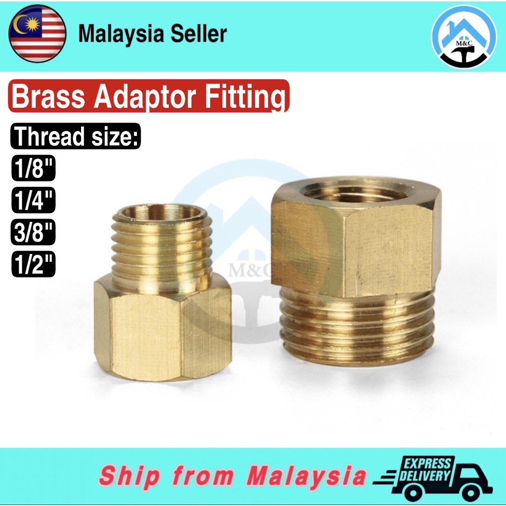 Brass Fitting Adaptor Female x Male Thread, Brass Pipe Fitting