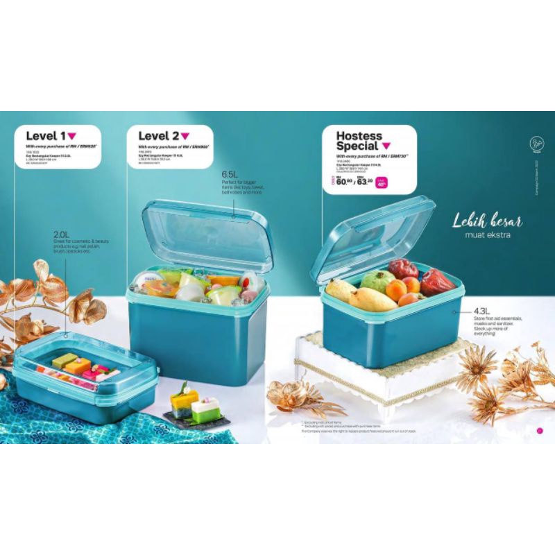 [READY STOCK] Tupperware Level Ezy Rectangular Keeper Set Shopee Malaysia