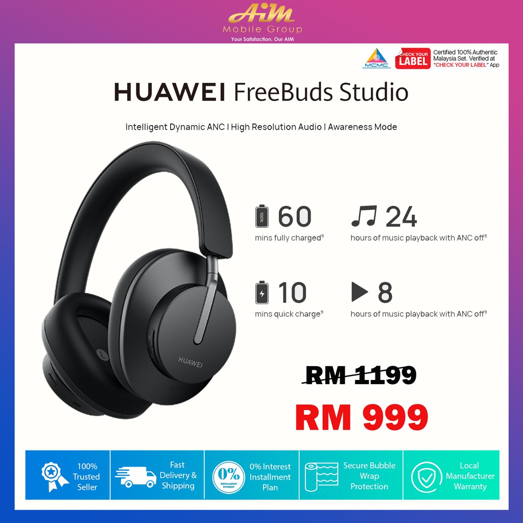 HUAWEI FREEBUDS STUDIO 1 YEAR HUAWEI WARRANTY Shopee Malaysia