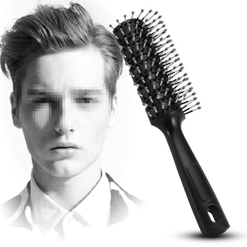 1pc Men Hair Brush Ceramic Iron Round Comb Barber Dressing Salon