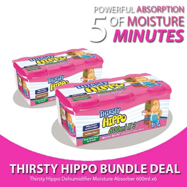 Thirsty Hippo Moisture Absorber (3x 600ml) Shopee Malaysia
