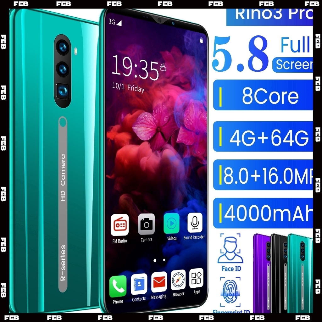 Rino 3 Pro 5 8 Inch Smartphone 3g Network 4gb Ram 64gb Rom Mobilephone Android 9 1 Shopee Malaysia