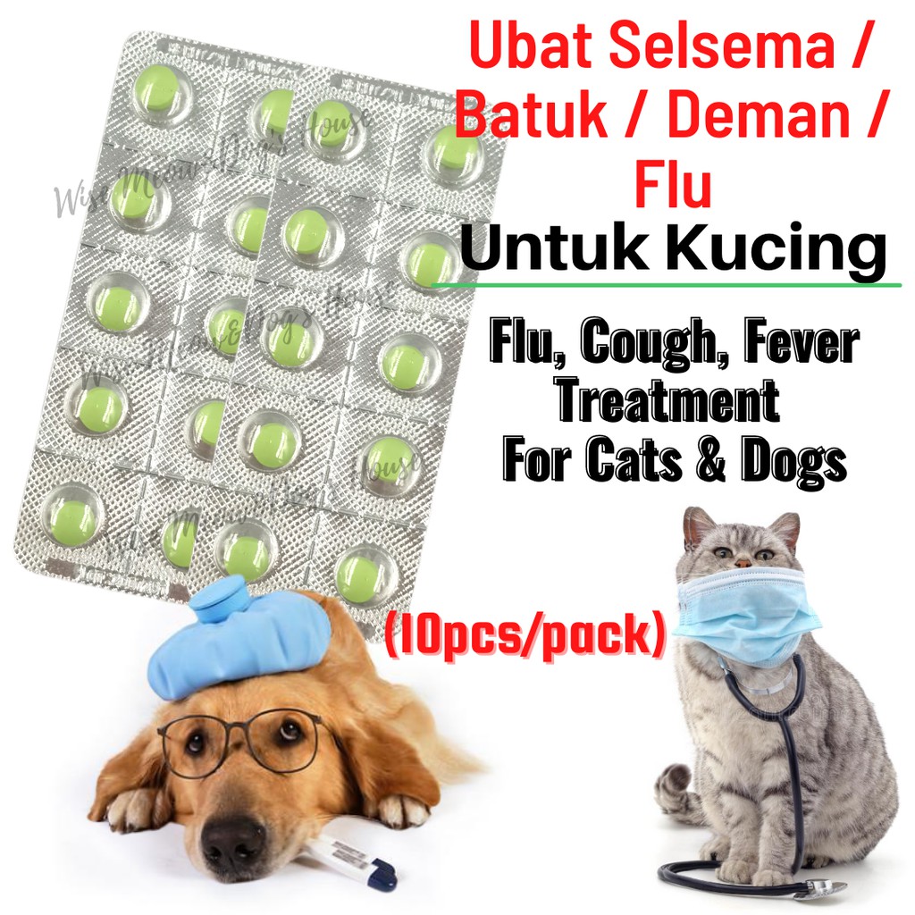 [Ready Stock] Ubat Selsema Kucing Deman/Batuk/Flu Treatment For Cat u0026 Dog  Cold Cough Fever (10 biji)