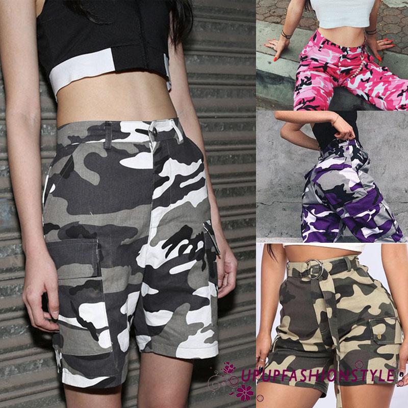 women's camouflage cargo shorts