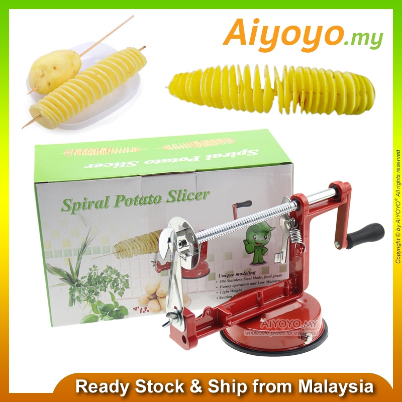3 String Spiral Potato Slicer Machine Rotate Twisted Twister Slice Cutter Chip Cutting Skinnier Peel