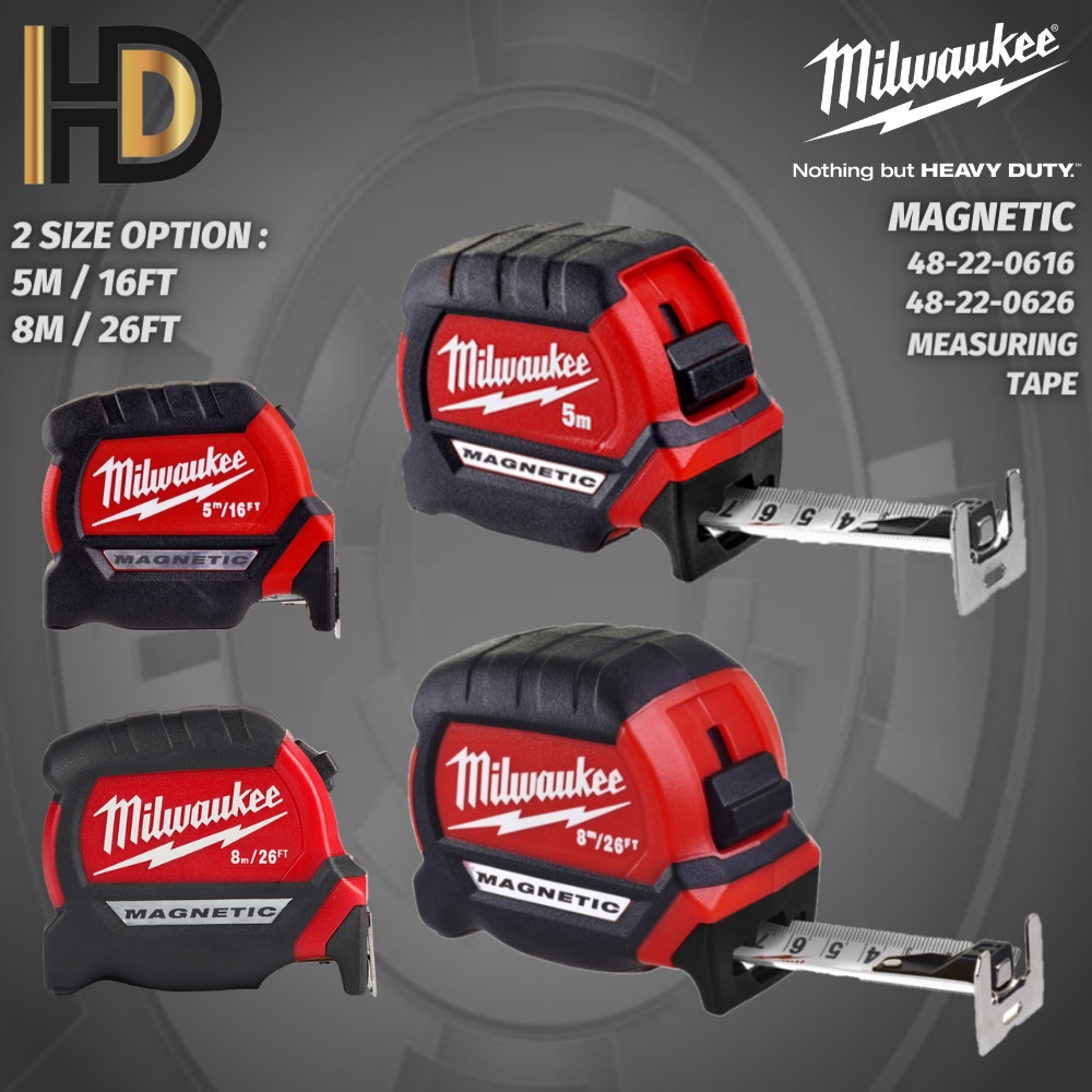 Milwaukee Measuring Tape ( 5M / 16FT & 8M / 26FT ) 48220616