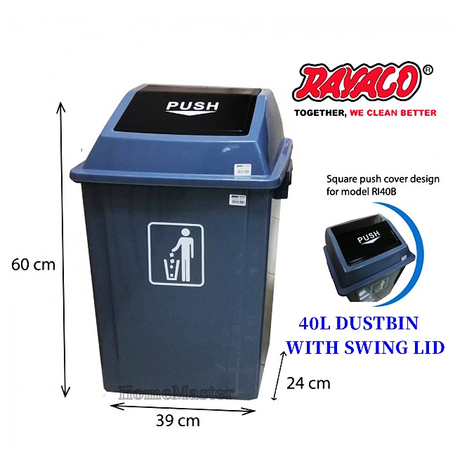40L / 60L Swing Top Garbage Bin With Swing Lid / Dustbin / Waste Paper