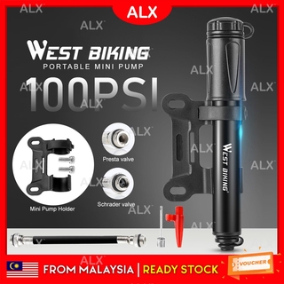 ALX Basikal Mini Pump Bike Cycling Tire Inflator Schrader Presta Valve Pump Aluminum Alloy Portable Bicycle Pump