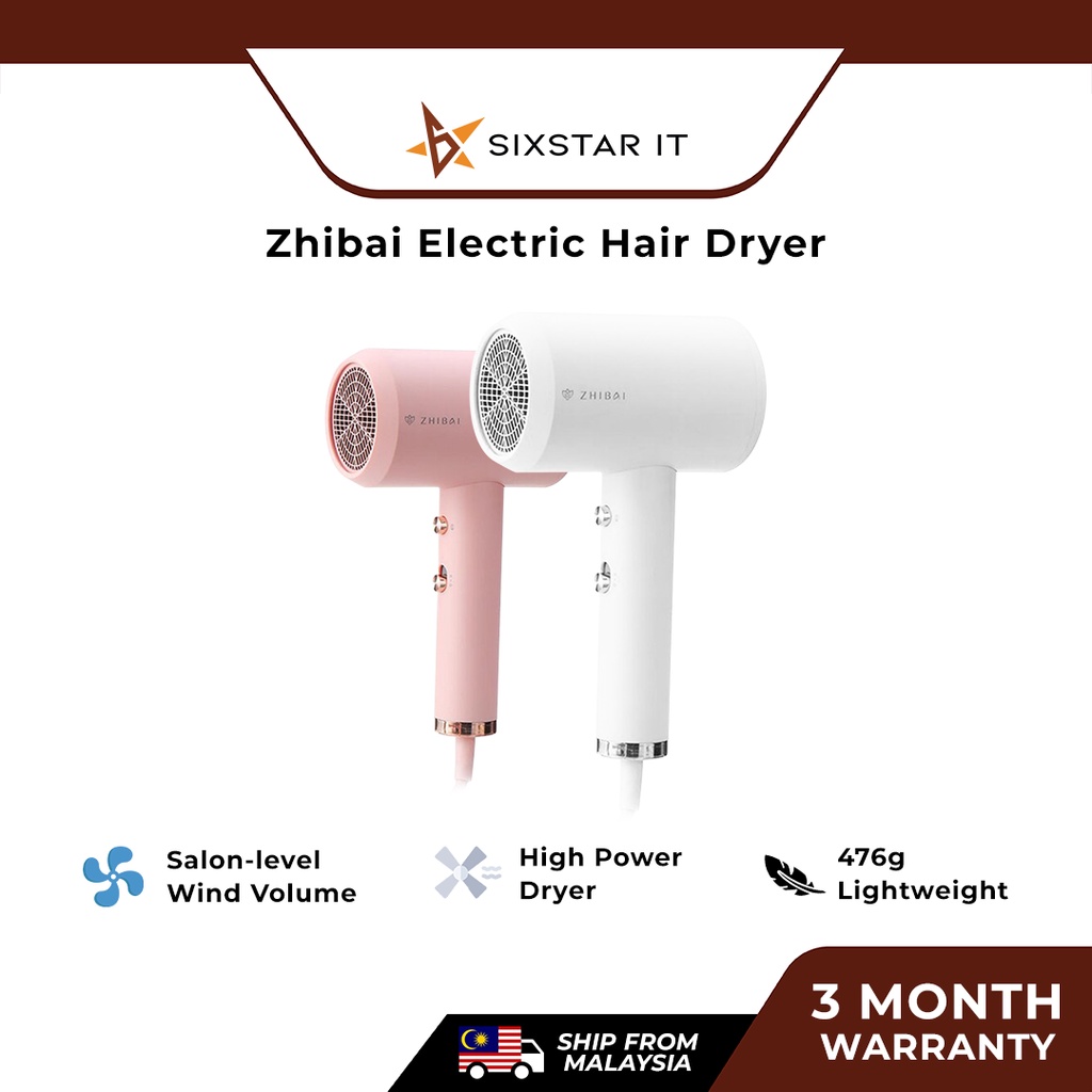 Zhibai Hair Dryer Anion Low Portable Two Speed (1800 W) | Shopee Malaysia