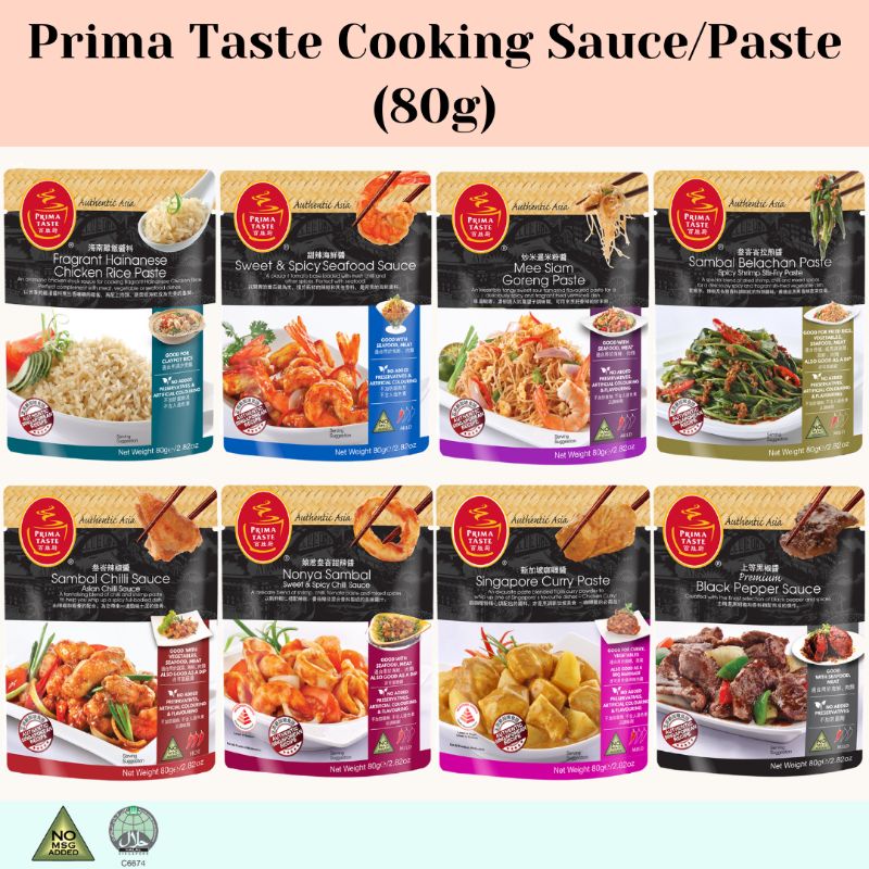 Prima Taste Chicken Rice,S&S Seafood,Mee Siam Goreng,Sambal Belacan,Sambal Chili,Nyonya Chilli,SG Curry,Black Pepper 80g