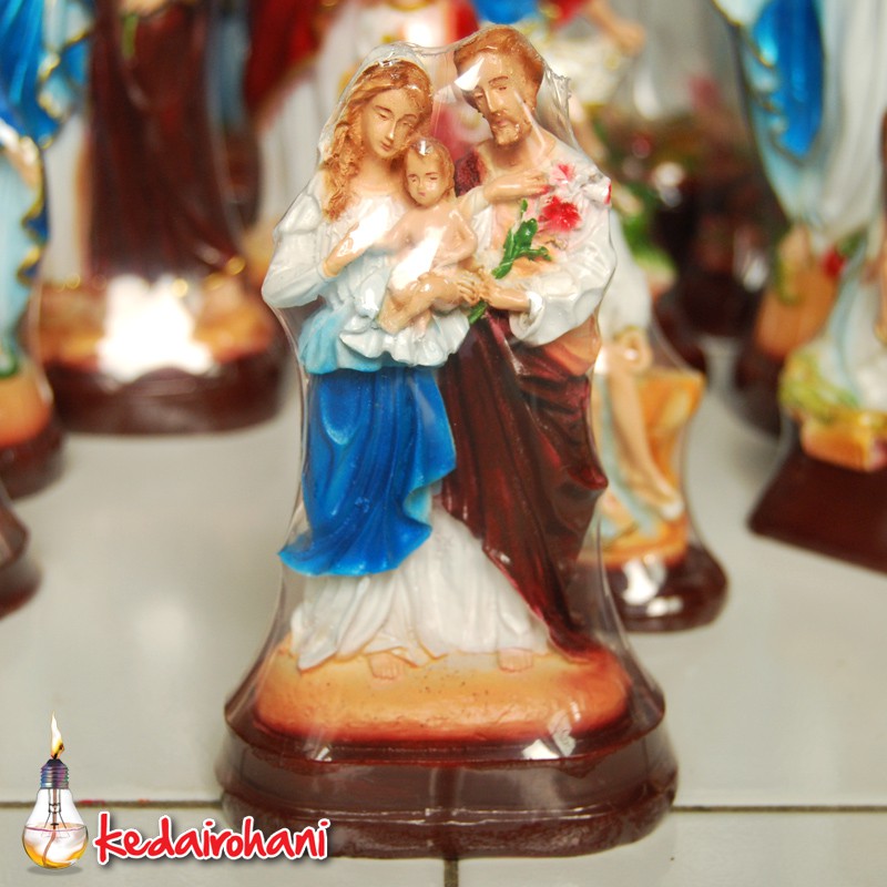 15cm Flower Holy Family Statue - Gift/Souvenir/Decoration/Arca Fiber