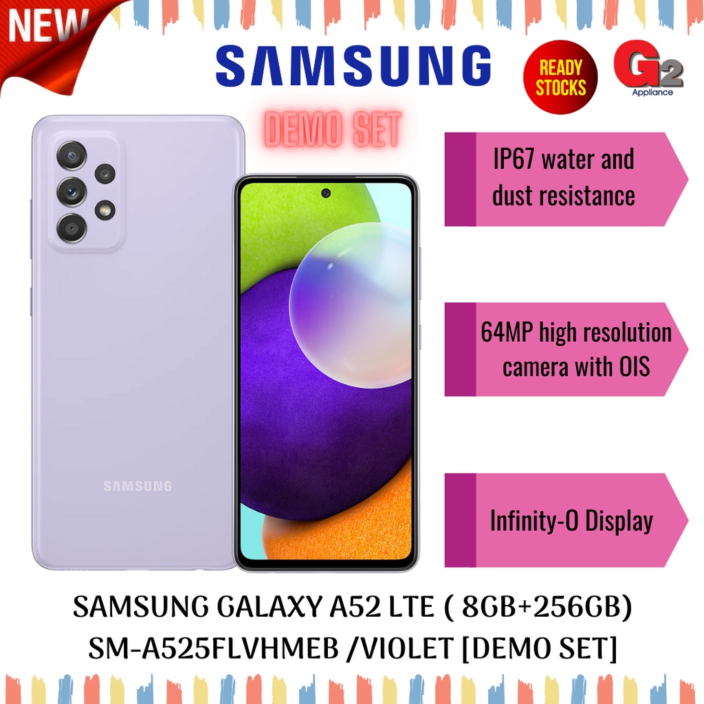 SAMSUNG GALAXY A52 LTE ( 8GB+256GB) SM-A525FLVHMEB / VIOLET [DEMO SET ...