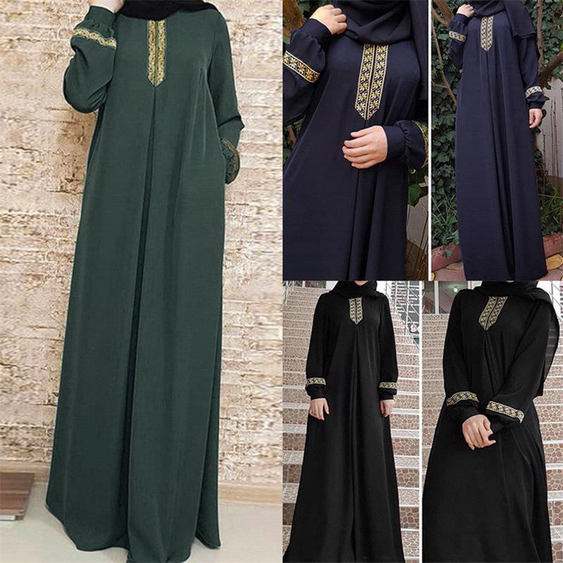 Women Muslim jubah Long Robe Tunic Plus Size Jilbab Maxi Dress Kaftan abaya Hijab Dresses Ramadan islamic clothing