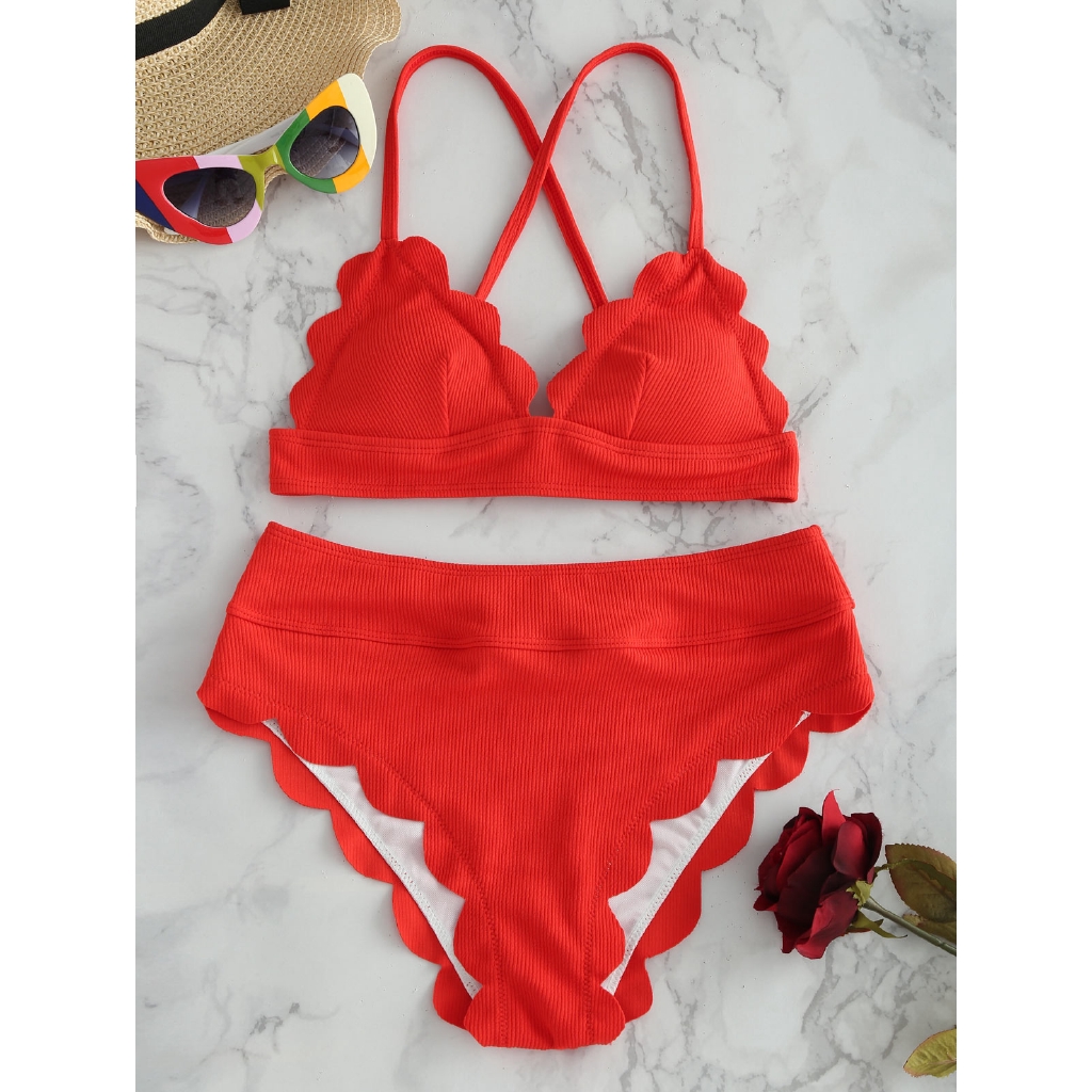 zaful scalloped bikini