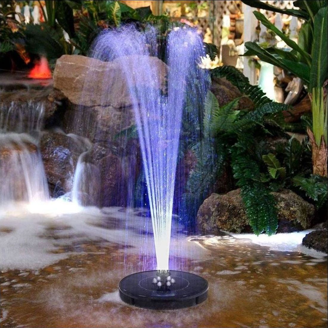 Floating Pool Fountain Solar Pump, Solar Outdoor Water Fountain With Led Lights