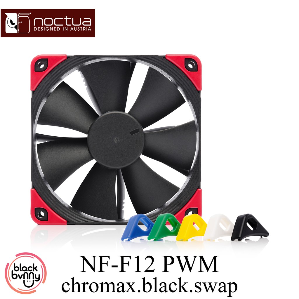 Noctua NF-F12 PWM chromax.black.swap Premium Quality Quiet 120mm ...