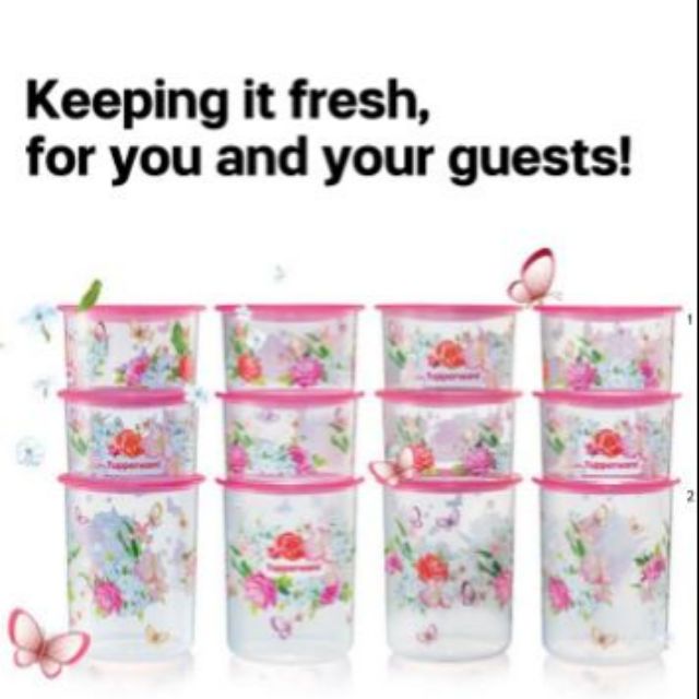 Tupperware Spring Garden One touch 12pcs