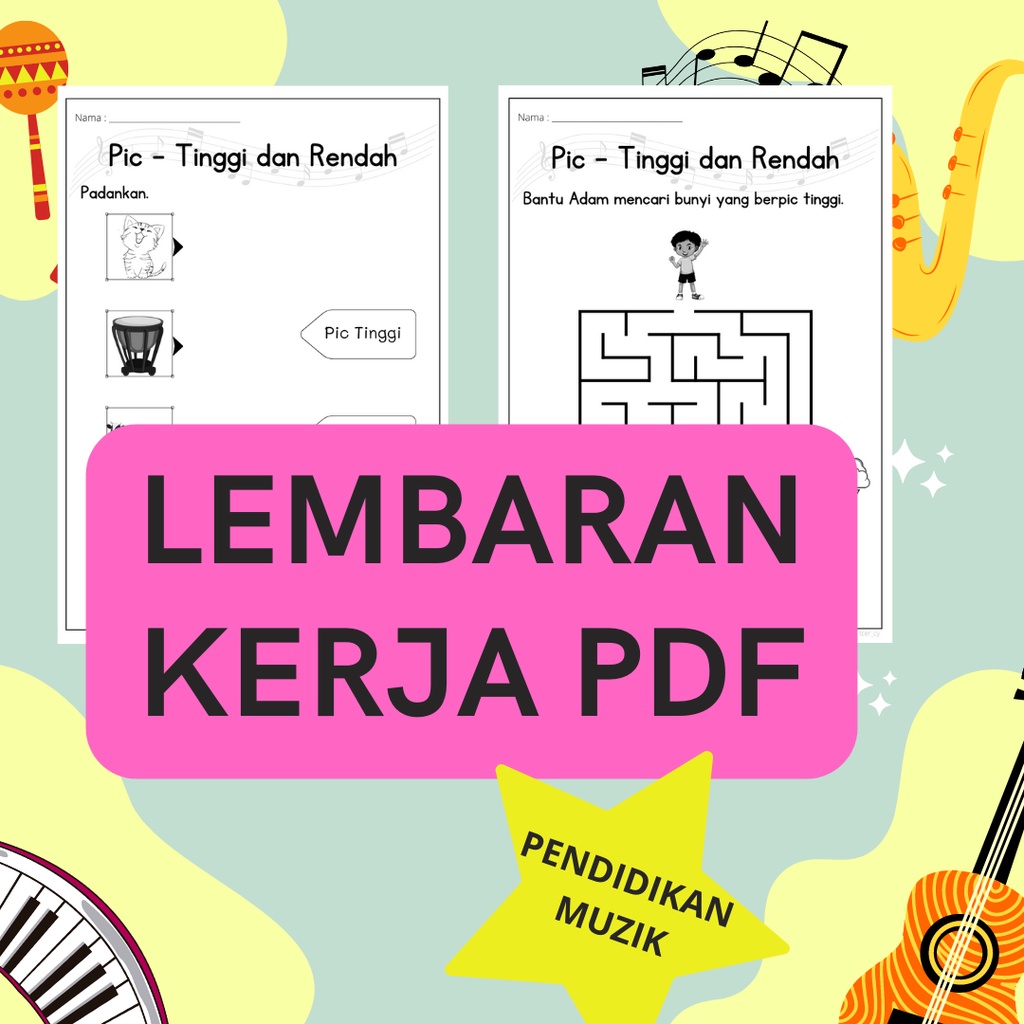 Worksheet Lembaran Kerja Pend Muzik Thn Pic Shopee Malaysia