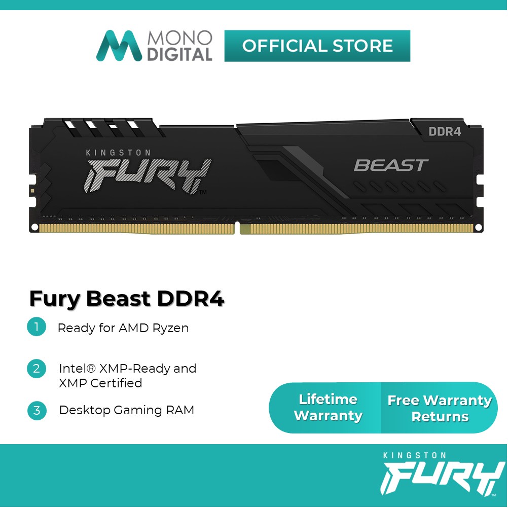 Kingston Fury Beast Ddr4 2666 30 3600 Mhz Desktop Gaming Memory Ram 4gb 8gb 16gb Shopee Malaysia