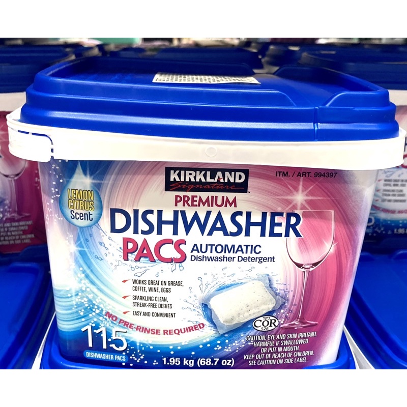 COSTCO Daigou Kirkland Signature Lemon Scent Dishwasher Dedicated Cleaning Tablets 115pcs