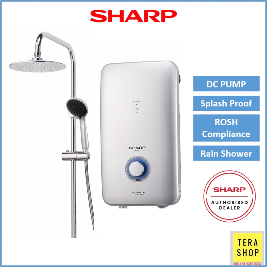 Sharp WHP315RN Instant Water Heater With DC PUMP Rain Shower | Shopee ...