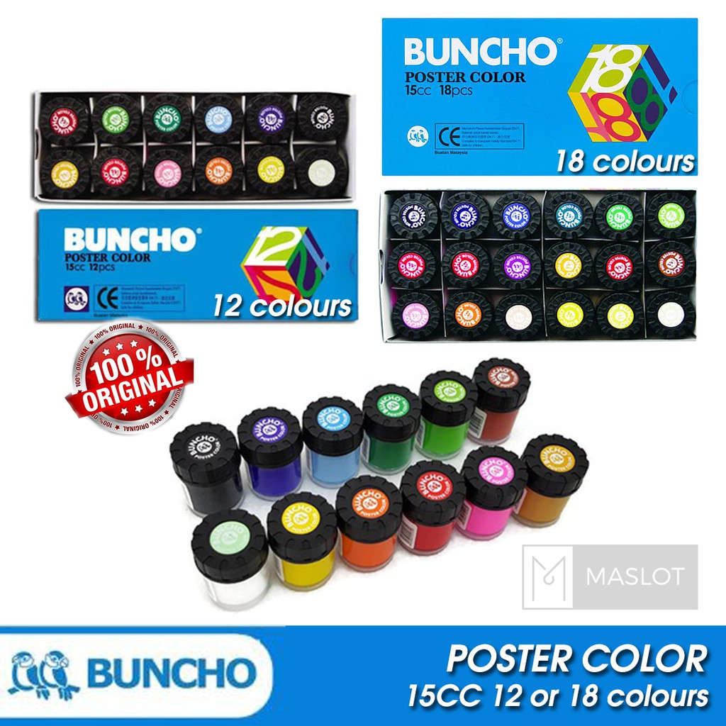 Buncho 15cc Poster Color 12 18 Colours Shopee Malaysia