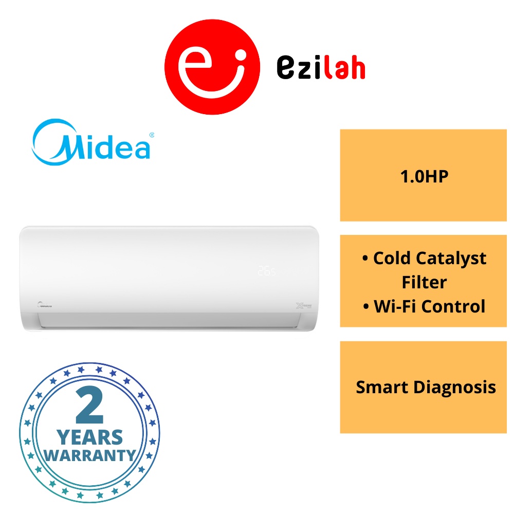 Midea Air Conditioner 1.0HP / 1.5HP Xtreme Dura Non Inverter Wall