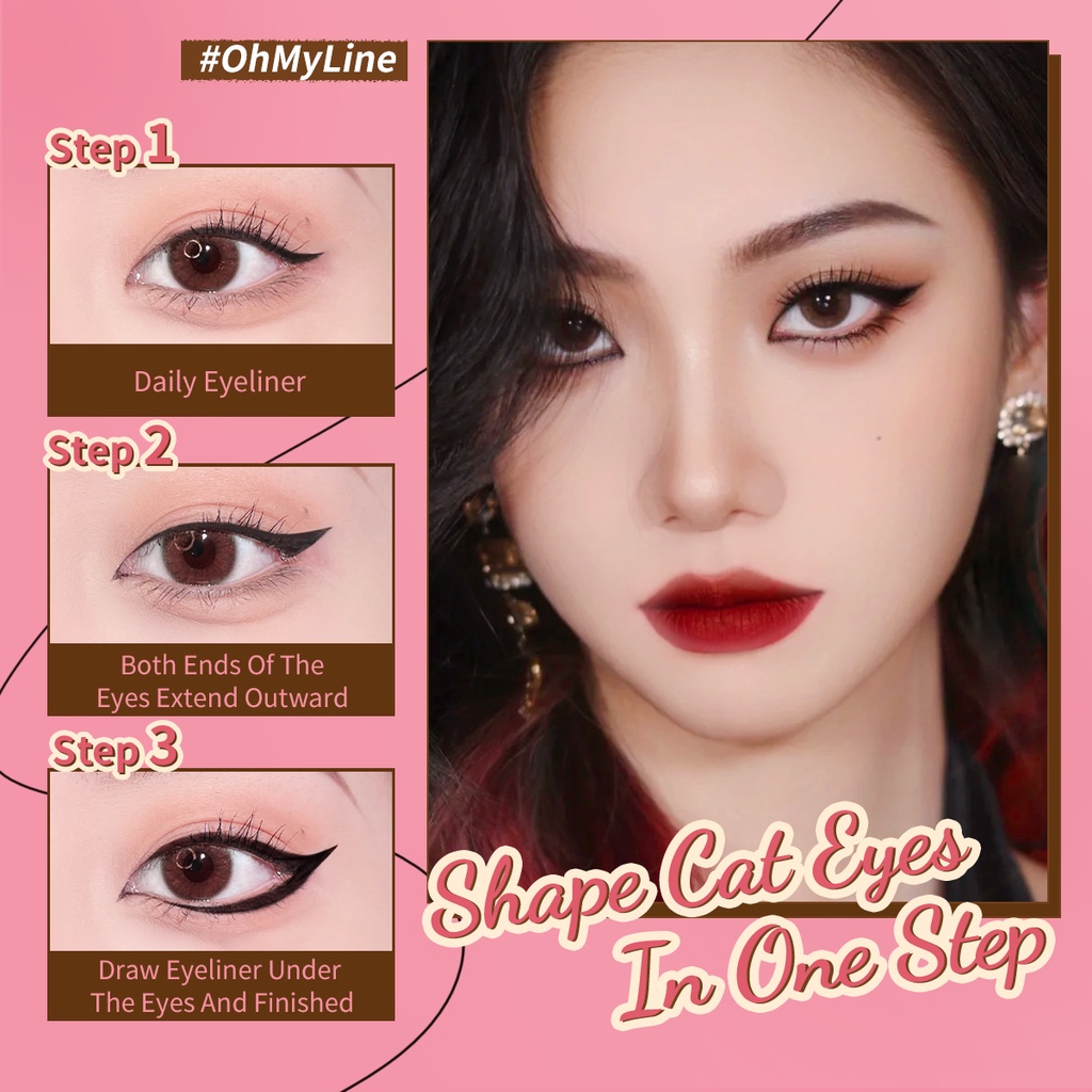 【Ready Stock 3 Days Delivery】Pinkflash OhMyLine Raya Black Eyeliner Evenly Pigmented Long Lasting Waterproof Eye Make Up #6