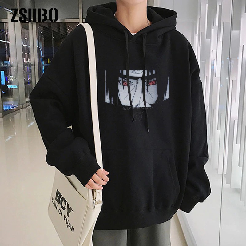 hoodies unise naruto harajuku japanese anime uchiha itachi printed men's  hoodie male streetwear sweatshirt coat