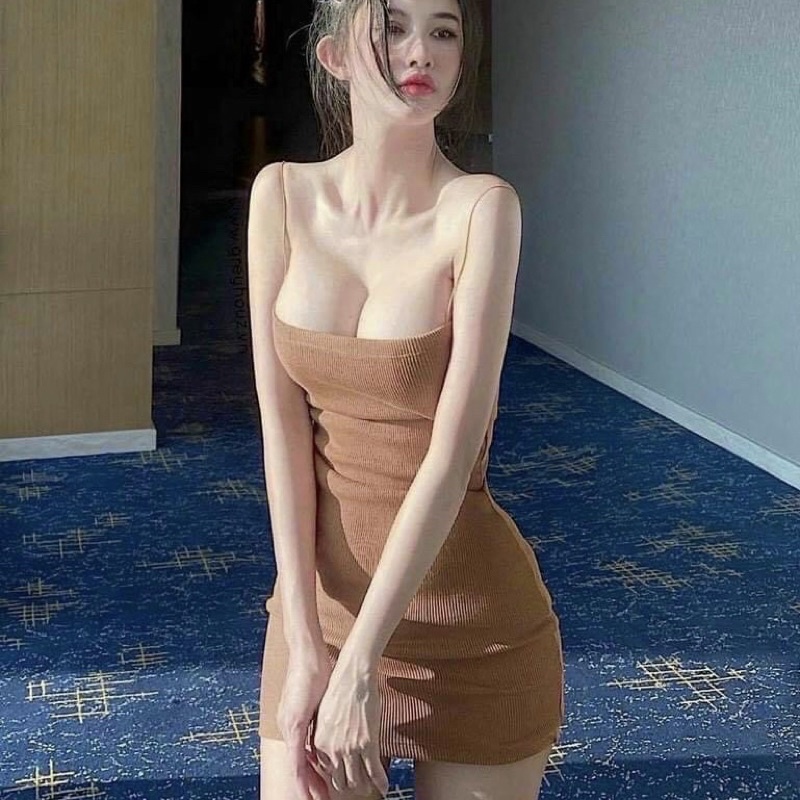 Simple summer fashion 2-strap short bodycon dress