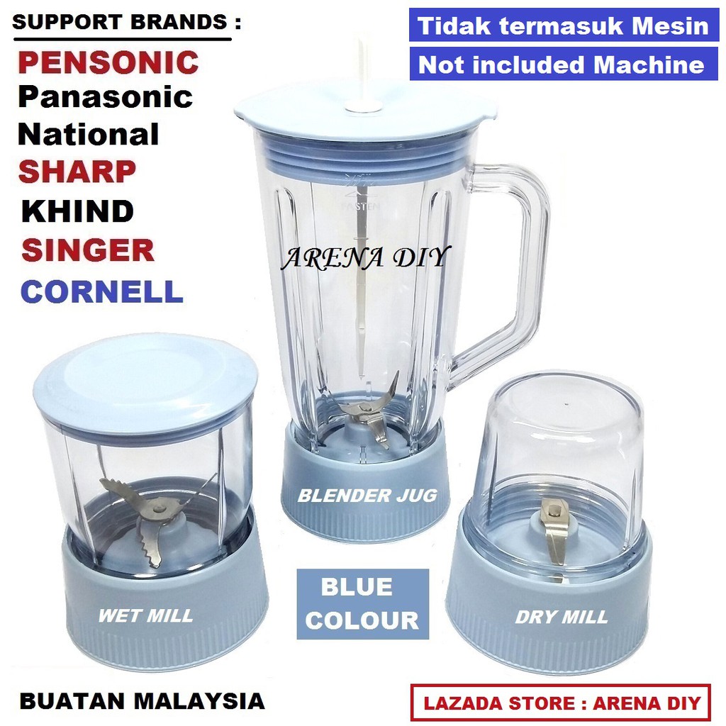 Blender Jug WET MILL DRY MILL Spare Parts compatible for National & Panasonic (Not included Machine)