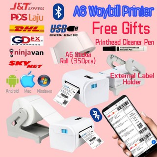 A6 Waybill Thermal Label Printer,Bluetooth Printer for Android, iOS, Mac,Windows,100x150mm Shipping Sticker AWB
